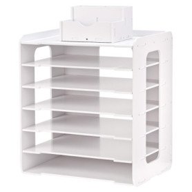 Organisateur de Bureau QWORK à 7 Niveaux en Bois et Plastique
