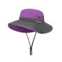 Chapeau de Soleil Pliable à Large Bord pour Femmes - Protection UV - Violet