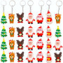 Ensemble de 36 Porte-Clés de Noël 3D - Décorations Festives Multicolores