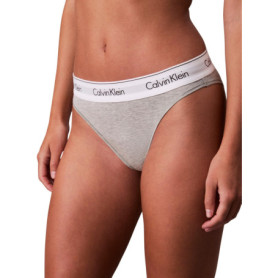 Slip Femme Calvin Klein High Leg avec Ceinture Emblématique - Gris Heather