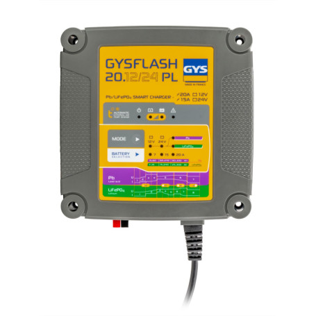 Chargeur Intelligent GYSFLASH 20.12/24 PL pour Batteries 12V/24V