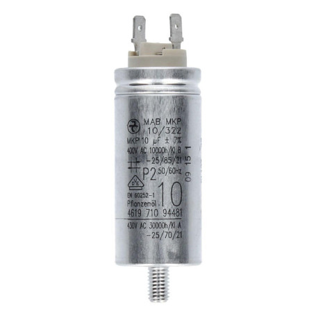 Condensateur 10µF 400V pour Sèche-linge Bauknecht