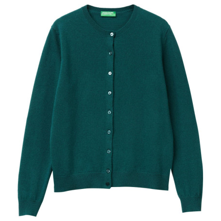 Cardigan en Laine Mérinos Vert - United Colors of Benetton