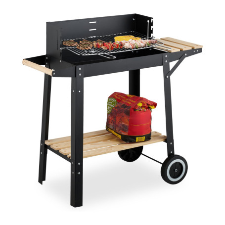 Barbecue à Charbon Relaxdays avec Roues et Grille Ajustable
