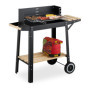 Barbecue à Charbon Relaxdays avec Roues et Grille Ajustable