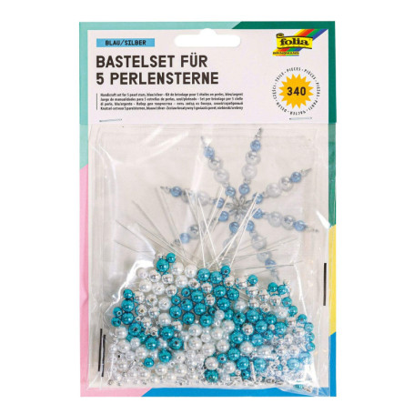 Kit de Décoration en Perles Folia - 340 Étoiles Nacrées Bleu Noir