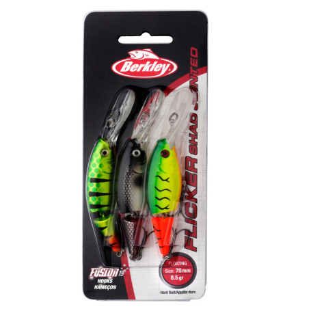 Pack de Leurres Durs Flicker Shad - 3 Couleurs pour Pêche Carnassiers