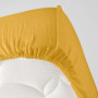 Drap Housse en Gaze de Coton Angelia Jaune - 160 x 200 cm