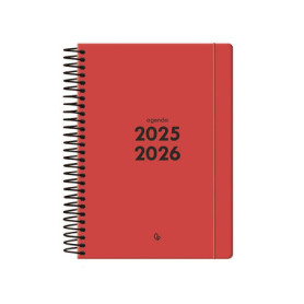 Agenda Scolaire Bilingue Liderpapel 2025-2026 Rouge A5
