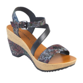 Sandales Compensées Femme Maelle F. Noir - Chattawak