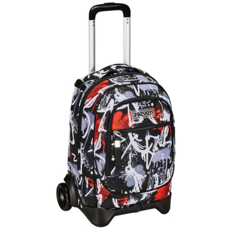 Sac à Dos Trolley Seven New Tech Noir 3 en 1 pour Enfants