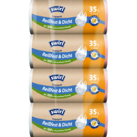 Sacs Poubelle Indéchirables Swirl 35L avec Poignées Pratiques