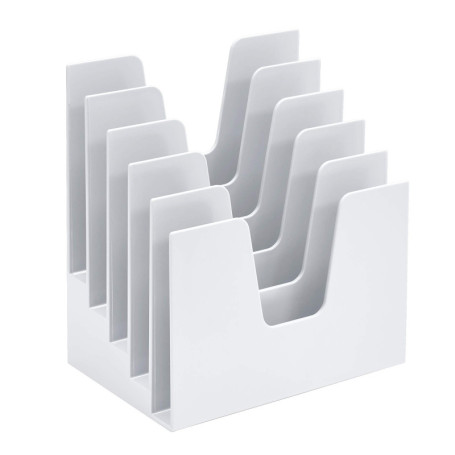 Trieur de Bureau Acrimet à 5 Compartiments Inclinés - Organisateur de Courrier Blanc