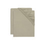 Lot de 2 Draps-Housses en Jersey Vert Olive pour Berceau - 100% Coton