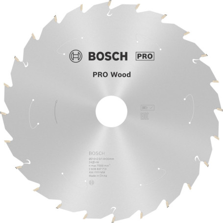Lame de Scie Circulaire Bosch PRO Wood pour Bois - 210 mm, 24 Dents
