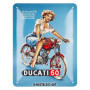 Plaque Rétro Ducati Cilindrata 60 Pin Up en Métal - Idée Cadeau Motard