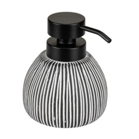 Distributeur de Savon en Céramique WENKO Pascoli sur Pied Noir/Blanc 0,5L