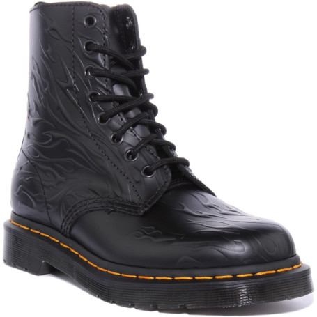 Bottes Dr. Martens 1460 Flames Emboss Homme - Noir