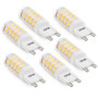 Lot de 6 Ampoules LED G9 5W Blanc Chaud 360 Lumens - Équivalent 50W Halogène