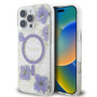 Coque de téléphone CG Mobile Guess pour iPhone 16 Pro - Violet Fleurs en Résine