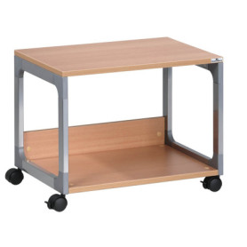 Desserte Multifonction Durable System Multi Trolley 48 en Argent Métallique et Hêtre