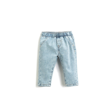 Short en Jean Élastique Indigo Clair pour Bébé Garçon - Koton