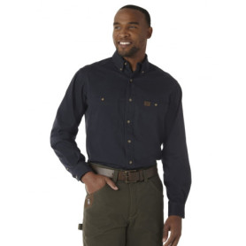 Chemise de Travail Wrangler Logger Twill à Manches Longues - Bleu Marine pour Homme