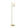 Lampadaire en Laiton Mat et Verre Blanc - Trio Leuchten Pure