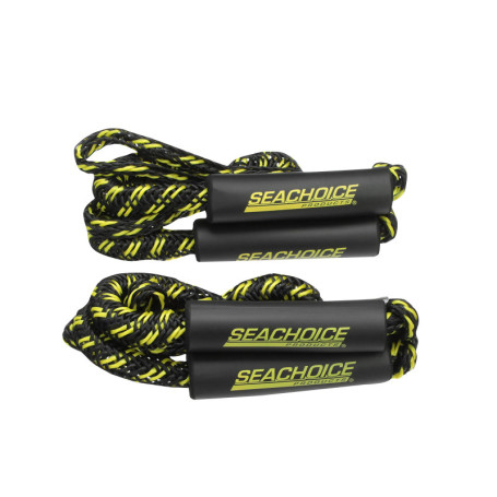 Lot de 2 Cordes Élastiques Seachoice pour Amarrage de Bateau - 1,2 m à 1,5 m Noir/Jaune