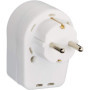 Adaptateur Schuko Garza avec Interrupteur et Protection Enfant - Blanc