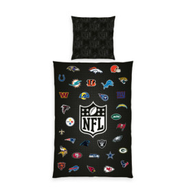 Parure de Lit NFL Teams en Coton - Housse de Couette et Taie d'Oreiller