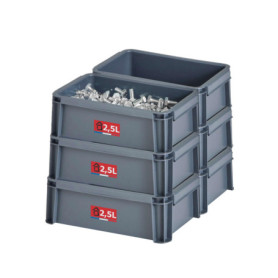 Sundis Master Box - Lot de 6 Bacs de Rangement Empilables 2,5L en Plastique Recyclé