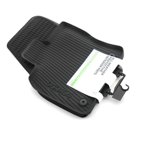 Tapis de Sol Avant en Caoutchouc Noir pour Skoda Karoq