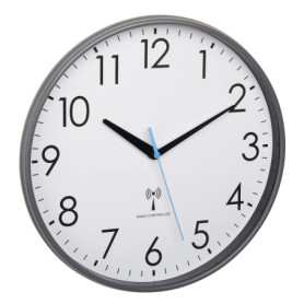 Horloge Murale Radio-Pilotée TFA Dostmann 30 cm - Design Gris et Blanc