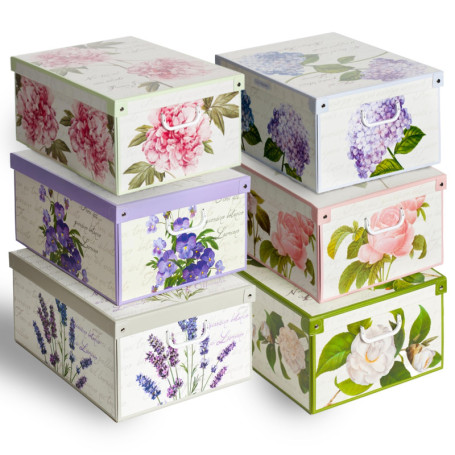 Lavatelli Lot de 6 Boîtes de Rangement Multicolores avec Couvercle