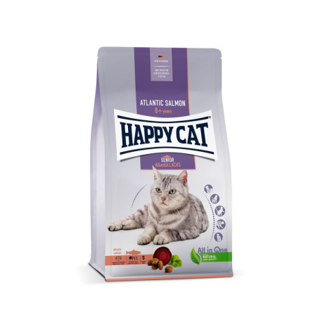 Happy Cat Senior Atlantik Saumon - Nourriture Sèche pour Chats de Plus de 8 Ans - 1,3 kg