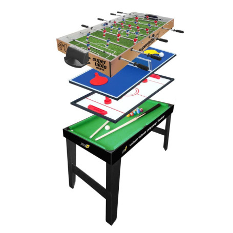 Table de Jeux Sport One 4 en 1 - Baby-Foot, Ping Pong, Hockey, Billard