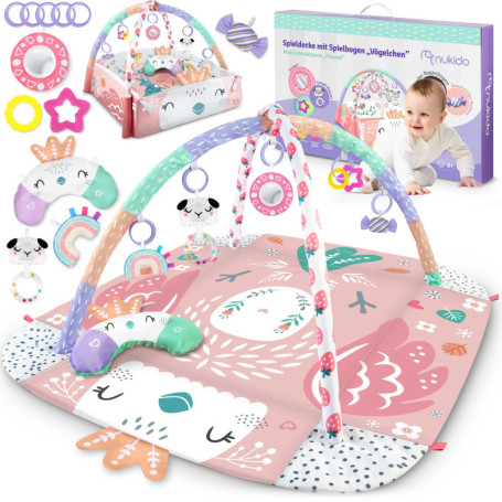 Tapis d'Éveil Interactif Nukido 3en1 pour Bébés - Éducatif et Bilatéral 110x100 cm