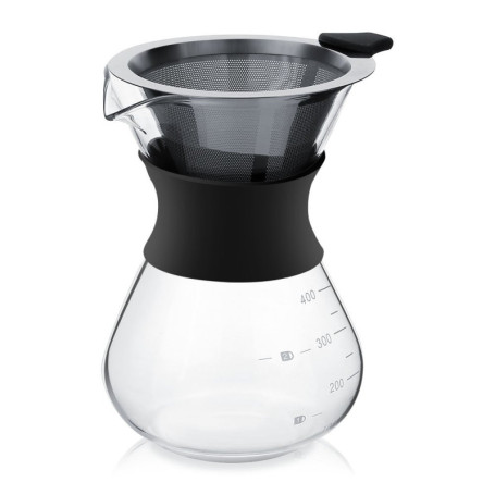 Cafetière Manuelle Aramox en Verre Borosilicate avec Filtre Permanent 400ml