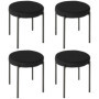 HOMCOM Lot de 4 Tabourets Empilables en Velours Noir pour Cuisine et Salle à Manger