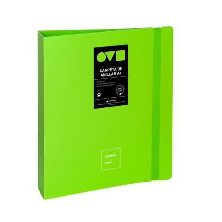 Classeur à Anneaux A4 Vert Ultra Léger Grafoplás - 4 Anneaux D 40 mm