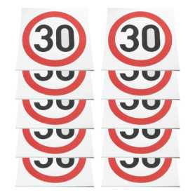 Lot de 10 Autocollants de Limitation de Vitesse 30 MPH - LT Easiyl