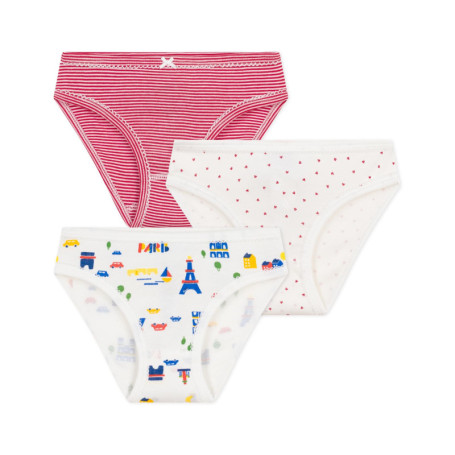 Lot de 3 Culottes Fille en Coton Imprimé Paris - Petit Bateau