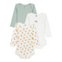 Lot de 3 bodies manches longues en coton pour bébé - Petit Bateau