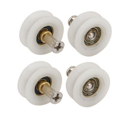 Roulette de Porte Coulissante en Plastique - 4 Roues pour Armoire et Placard
