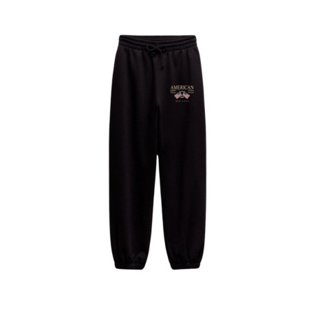 Pantalon de Sport Ajusté Noir pour Enfants - AMERICAN COLLEGE USA