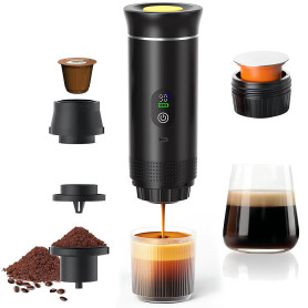 Gubbett Machine à Cafe Portable,3 En 1 Cafetière à Expresso Chauffage Électrique,Rechargeable,Pour Camping et Voiture,Chauffage 