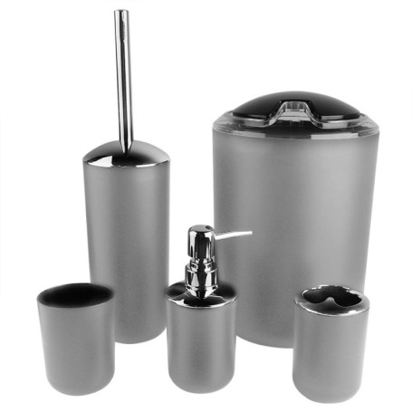 Ensemble de Salle de Bain AYNEFY 6 pièces avec Distributeur de Savon et Brosse WC