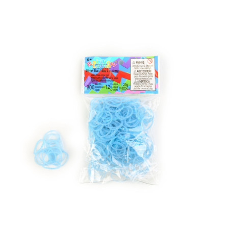 Kit d'Élastiques Rainbow Loom Bleus à Paillettes avec Fermoirs