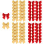 Noeuds Décoratifs de Noël Amacoam - 48 Pièces en Rouge et Or